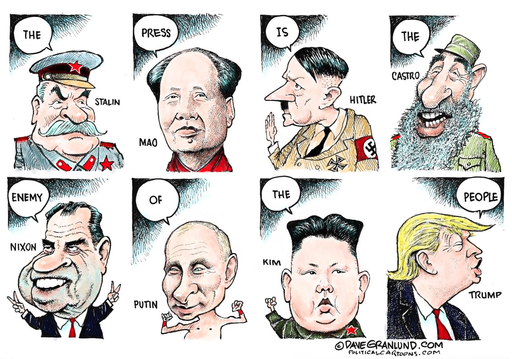 Press is the enemy by Dave Granlund, Politicalcartoons.com